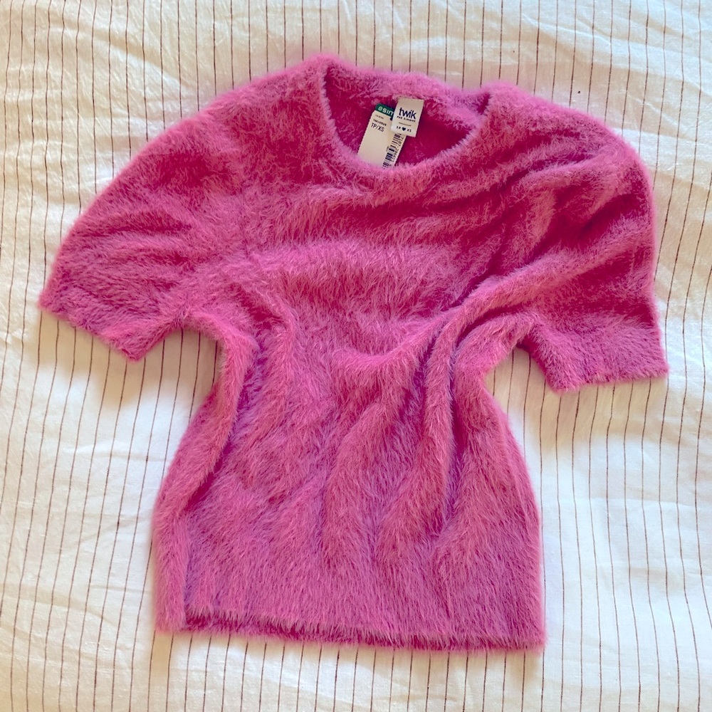 Fuzzy shirt by twix in pink NWTs